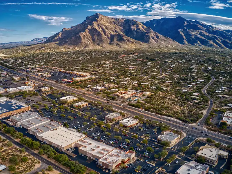 Aerial view of Oro Valley arizona. water damage restoration in Oro Valley