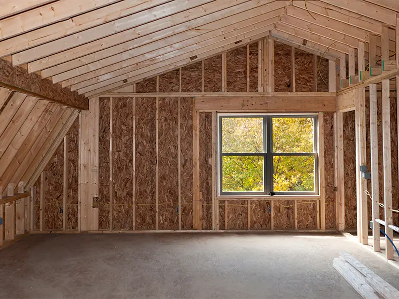 Room interior during construction